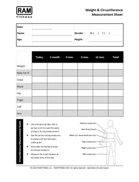 Free Printable weight and circumference measurement tracking log chart