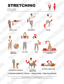 Printable Cycling Stretching Guide Routine. Stretching at Work. Stretching at School.