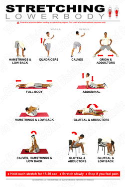 Printable Lower Body Large Stretching Poster