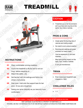 Free Printable Cardio Treadmill Guide