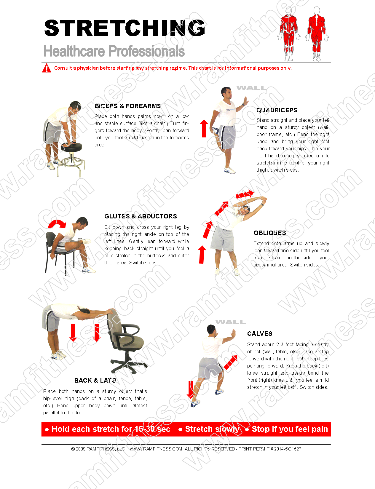 12 Healthcare Professional Stretches - PDF file plus tracking guide
